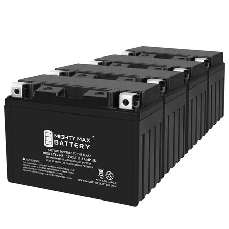 YTZ14S 12V 11.2AH Replacement Battery compatible with BikeMaster BTZ14S - 4PK -  MIGHTY MAX BATTERY, MAX4032399
